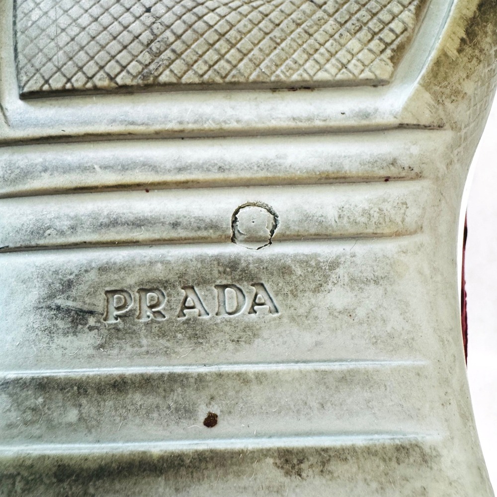 Prada Americas Cup Men 12 Red Leather Sneaker Low Top Trainers Athleisure Sporty - Picture 13 of 14